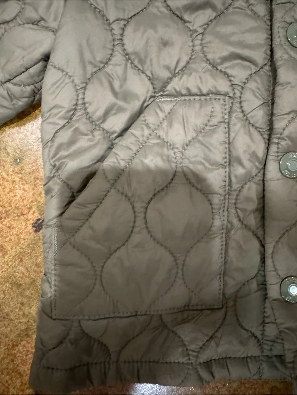 GAP Kids Quilted Olive Green Jacket - Lightweight Button-Front